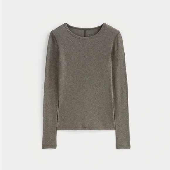 Everlane The Luxe Rib Long-Sleeve Crew washed heather fatigued - Picture 5 of 6